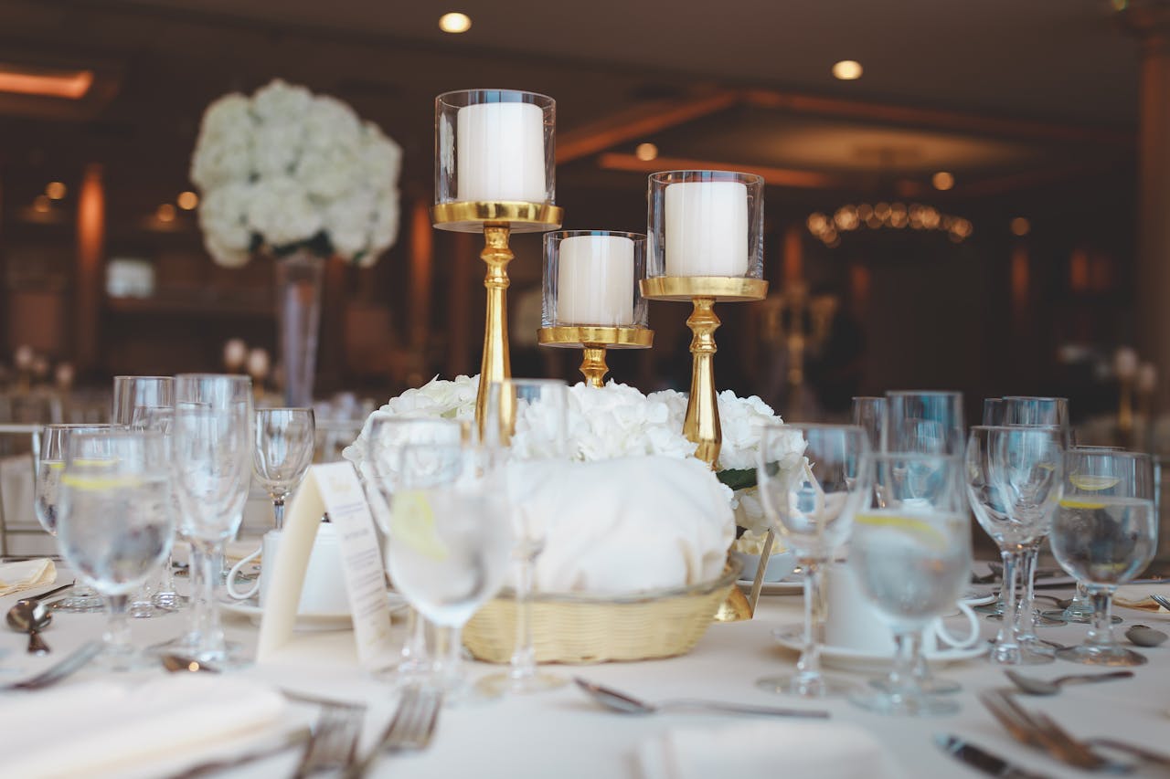 Selective Focus Photo of Table Centerpiece